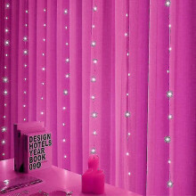(Pink, 3Mx1M) 3m 4m 6m Led Curtain Garland On The Window Usb Festoon Fairy Lights With Remote New Year Garland Led Lights Christmas Decoration