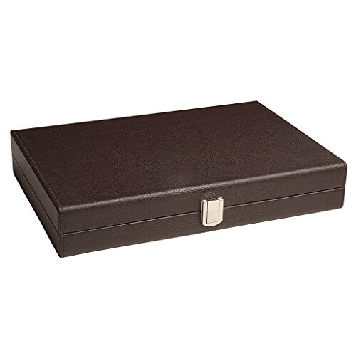 13-tums Premium Backgammon Set - Resestorlek - Mörkbrun Bräda 1