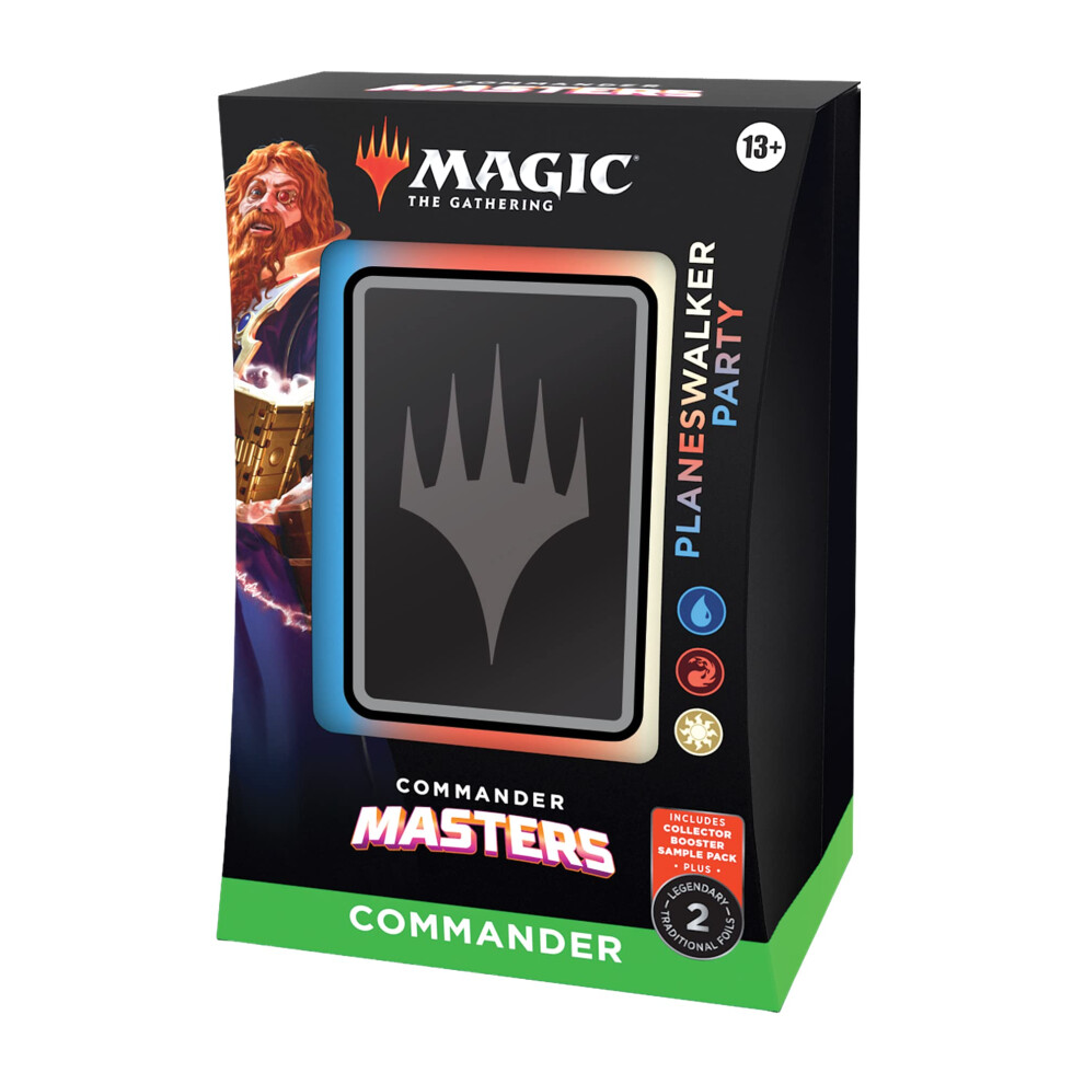 Magic The gathering commander Masters commander Deck - Planeswalker Party (100-card Deck 2-card collector Booster Sample Pack + Accessories)