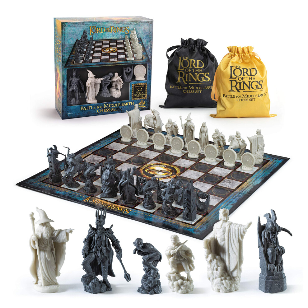Photos - Other Toys The Noble Collection The Lord of The Rings - Chess Set: Battle for Middle-Earth,Black