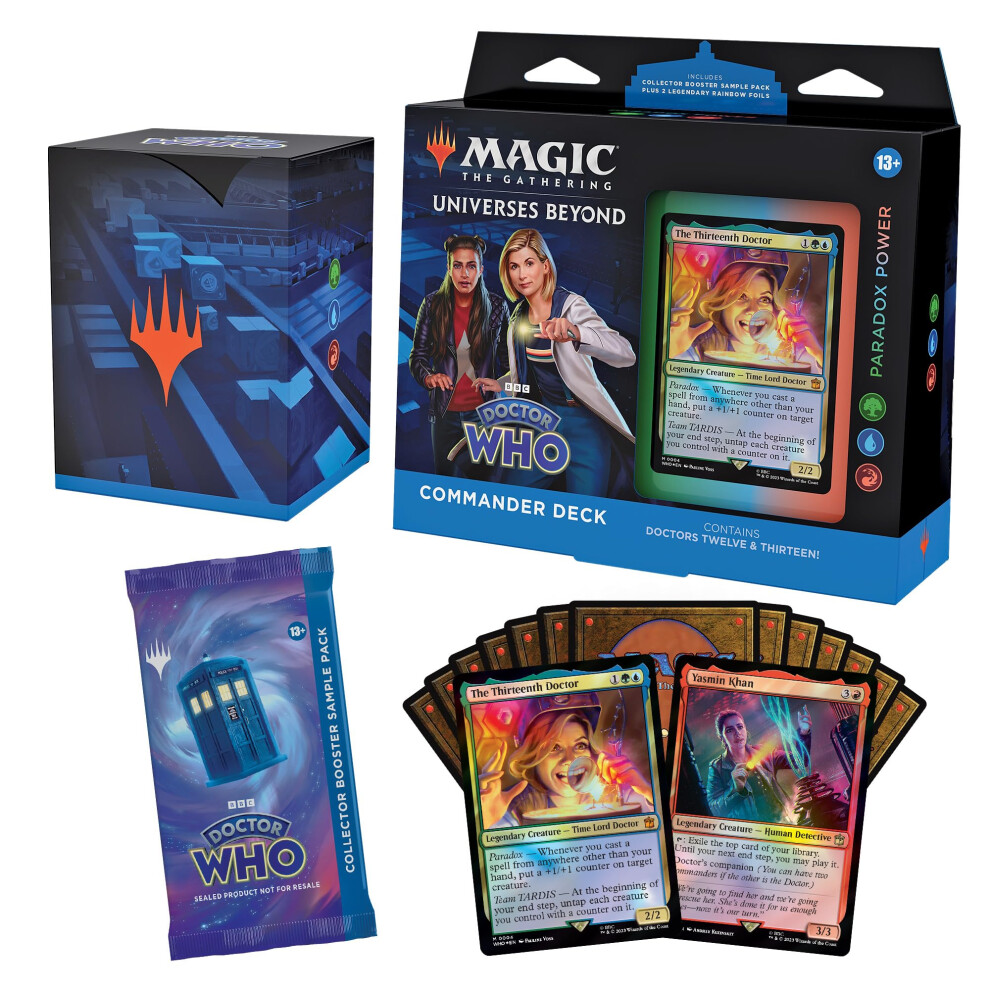 Photos - Board Game Magic The Gathering Doctor Who Commander Deck - Paradox Power (100-Card Deck, 2-Card Collector Booster Sample Pack + Accesso
