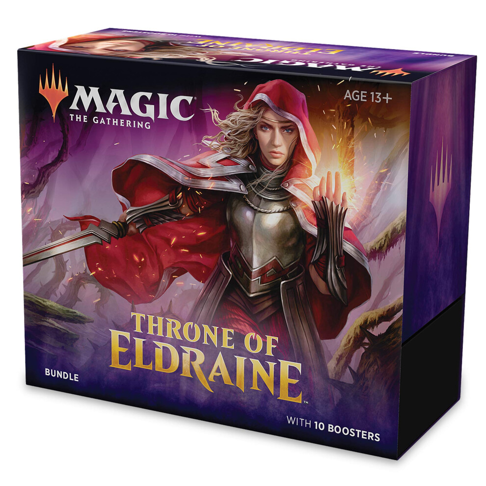 Magic: The Gathering Throne of Eldraine Bundle | 10 Booster Pack (150 Cards) | Accessories