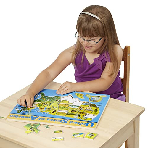 Melissa & Doug Rompecabezas de Madera del Mapa de EE. UU. Melissa & Doug (45 piezas) 1