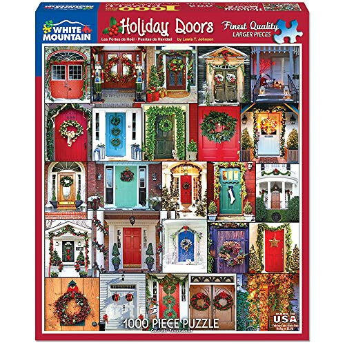 WHITE MOUNTAIN White Mountain Puzzles Holiday Doors - 1000 Piece Jigsaw Puzzle 1