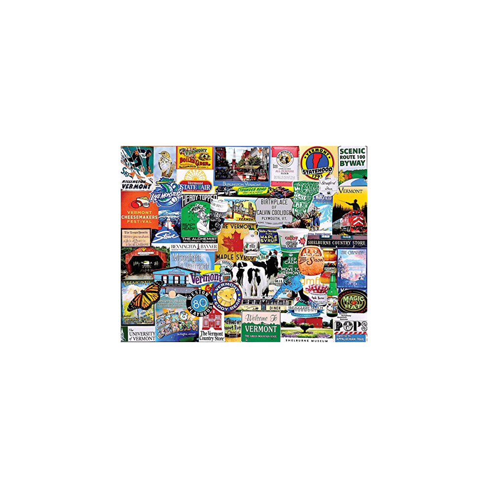 Mountain Puzzles I Love Vermont - 1000 Piece Jigsaw Puzzle White
