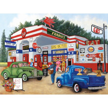 Stumper og stykker - 500 brikker puslespil til voksne - Americana Summer - Franks venlige service puslespil af kunstneren Kay Lamb Shannon Fuldf?