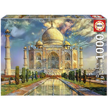 Educa - Dream City Art - Tádž Mahal - 1000-dielna skladacka - Lepidlo na puzzle je súcastou balenia - Rozmery hotového obrázka: 71,5 cm x 46,4 cm