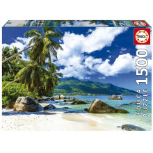 Educa - Seychellen - Legpuzzel van 1500 stukjes - Inclusief puzzellijm - Afmetingen voltooide afbeelding 33,46" x 23,6" - Leeftijd 14+ (19564)