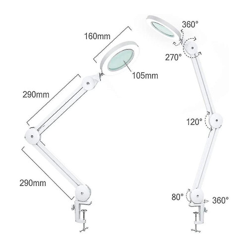 Led Magnifying Lamp, 5 Diopter Magnifying Glass With Light 2