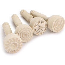 Wooden Clay Stamp Set, Wooden Playdough Stamps, Wooden Handle Pottery Tools Wooden Handle Stamps