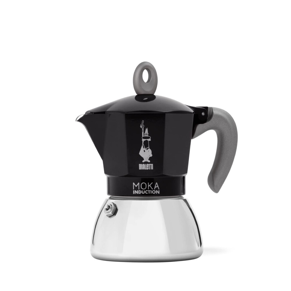 Bialetti - Moka Induction, Moka Pot, Suitable For All Types Of Hobs, 6 Cups Espresso (79 Oz Espresso), 280 Ml, Black