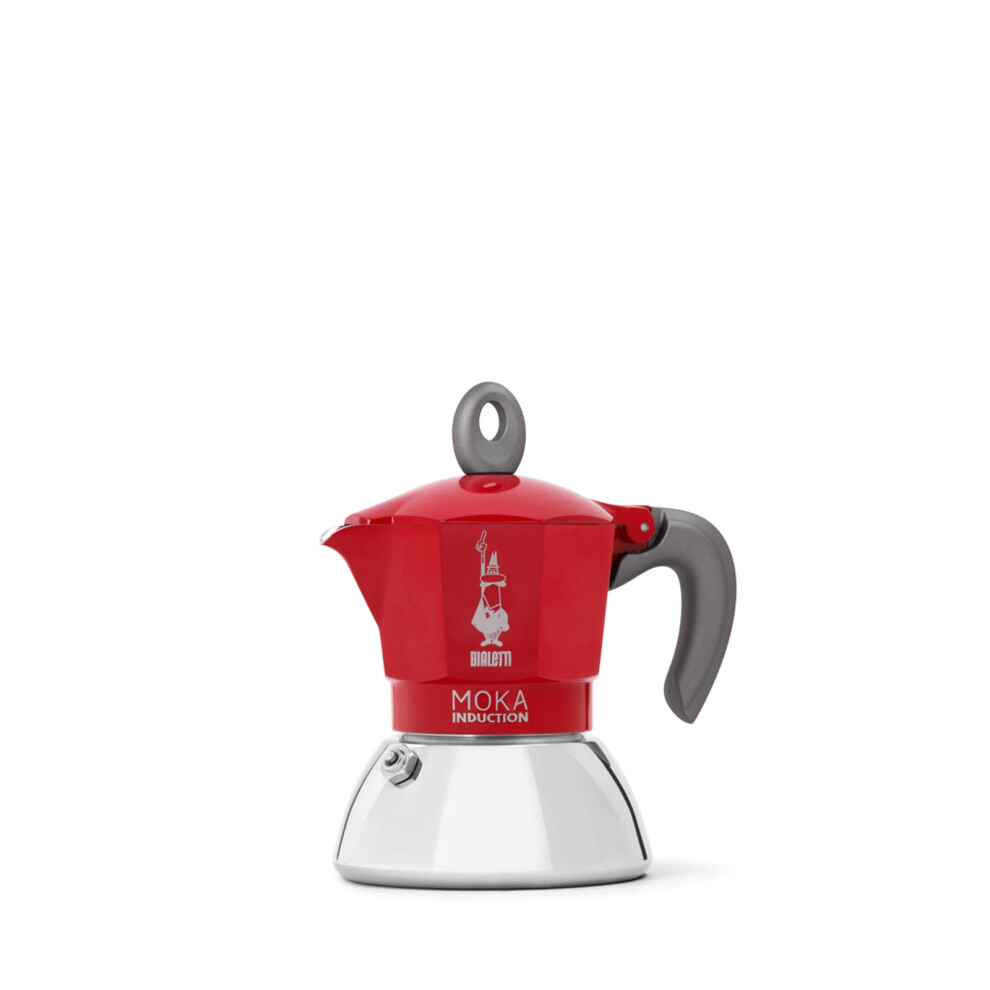 Bialetti - Moka Induction, Moka Pot, Suitable for all Types of Hobs, 2 cups Espresso (28 Oz), Red