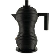 Alessi MDL026 BB Pulcina Stovetop Espresso Maker Black, 6-cup