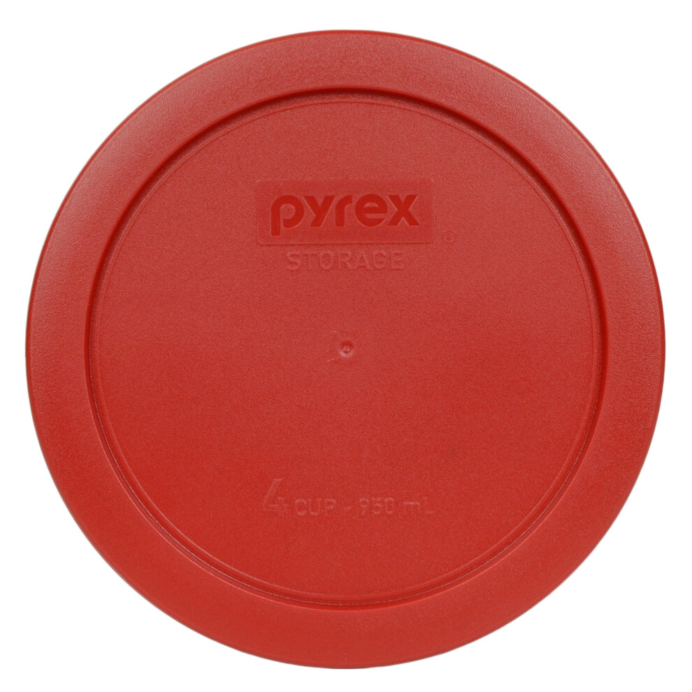 Pyrex 7201-Pc Round 4 cup Storage Lid for glass Bowls (1, Poppy Red)