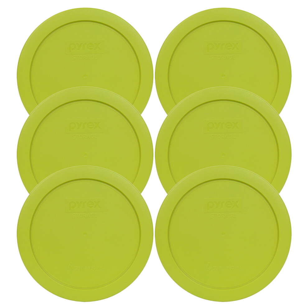 Pyrex Bundle - 6 Items: 7201-Pc 4-cup Edamame green Plastic Food Storage Lids