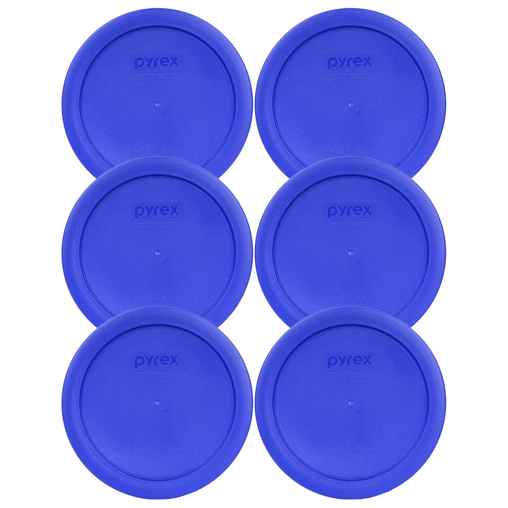 Pyrex Bundle - 6 Items: 7201-Pc 4-cup cadet Blue Plastic Food Storage Lids