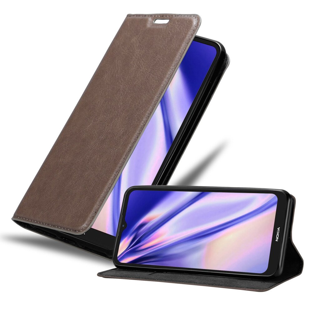 (COFFEE BROWN) Cadorabo Case for Nokia C21 Cover Book Wallet Protection PU Leather Flip Etui magnetic closure