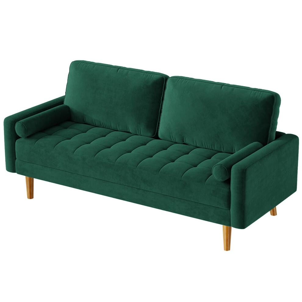 (Green) Velvet Sofa Modern 2 Seater Couches