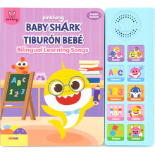 Livre sonore bilingue Baby Shark pour enfants 1-3 ans | 10 boutons, 5 chansons en anglais & 5 en espagnol
