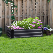 (Small Size: 100cm W x 60cm D x 30cm H) Galvanized Steel Raised Garden Bed Planter Box