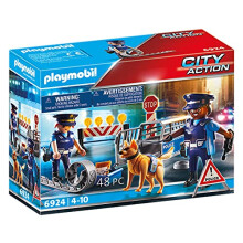 Playmobil Police Roadblock Playset Multicolor, Dimensions (LxWxH) cm: 7.5 x 3 x 4.5