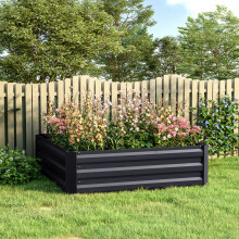 (Medium Size: 100cm W x 100cm D x 30cm H) Galvanized Steel Raised Garden Bed Planter Box