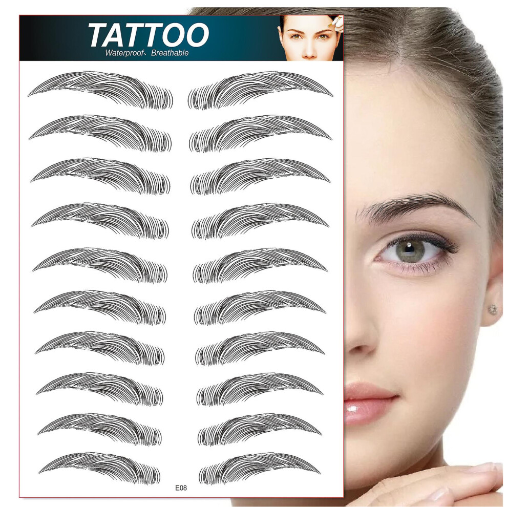 (E8) 4d Hair-like Waterproof Eyebrow Tattoos Stickers Grooming Sticker