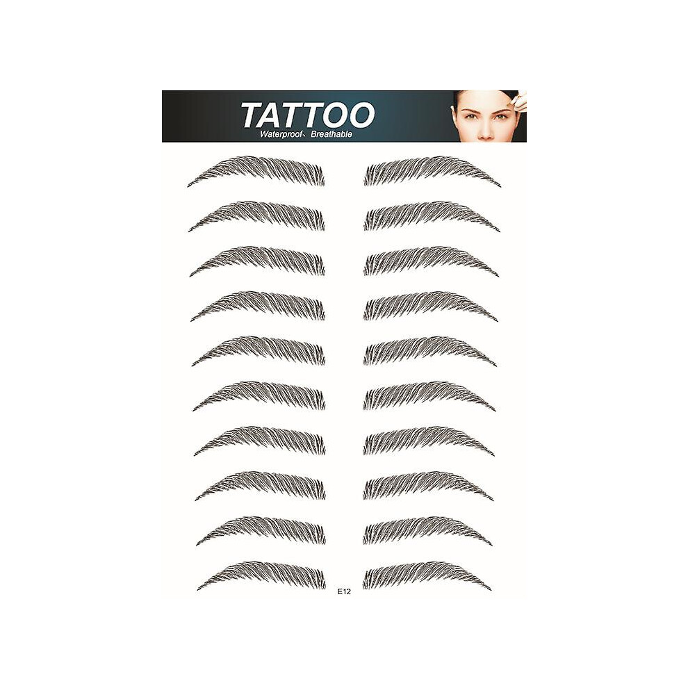 (E12) 4d Hair-like Waterproof Eyebrow Tattoos Stickers Grooming Sticker
