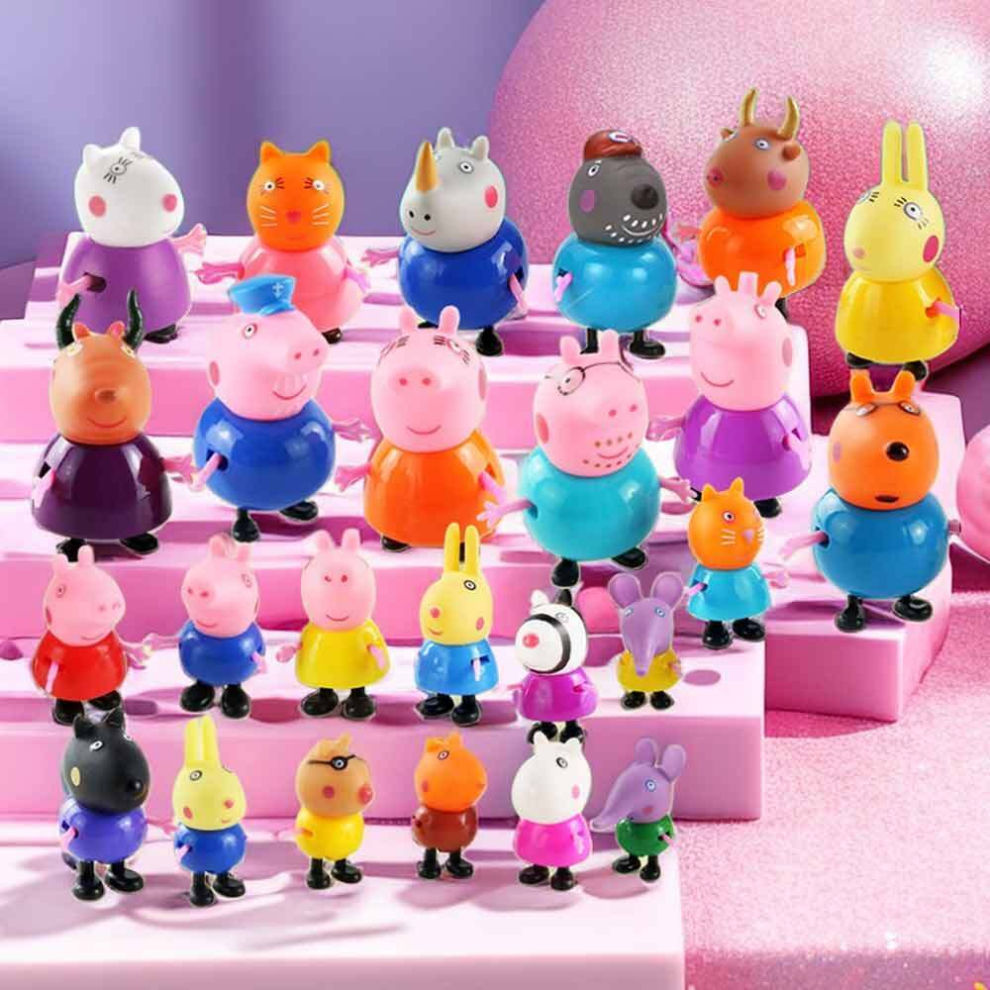 25Pcs Peppa Pig Family Friends Emily Action Figures Toys Cake Topper