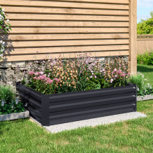 (Large Size: 120cm W x 90cm D x 30cm H) Galvanized Steel Raised Garden Bed Planter Box