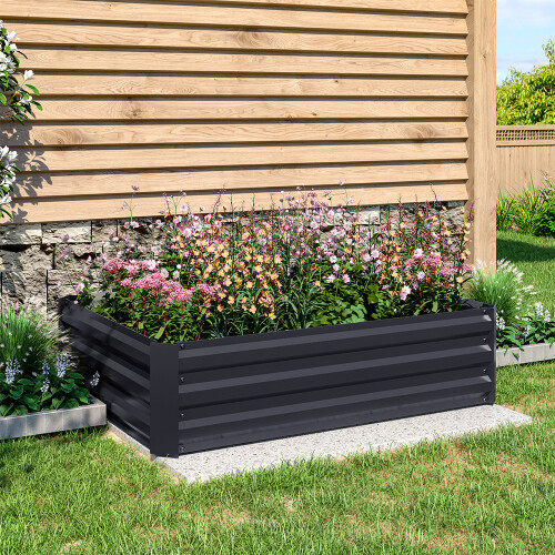(Large Size: 120cm W x 90cm D x 30cm H) Galvanized Steel Raised Garden Bed Planter Box