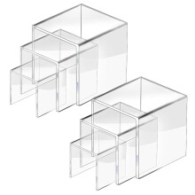 cEcOLIc clear Acrylic Riser Display Stand, Acrylic Display Riser Stand Shelf for Pops Figures, Jewelry, candy, cupcake, Dessert, 2 Sets - 3x4x5in