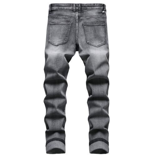 QIMYUM Ανδρικά Ρημαγμένα Τζιν, Κατεστραμμένα Slim Fit Παντελόνια (34, Γκρι612) 2
