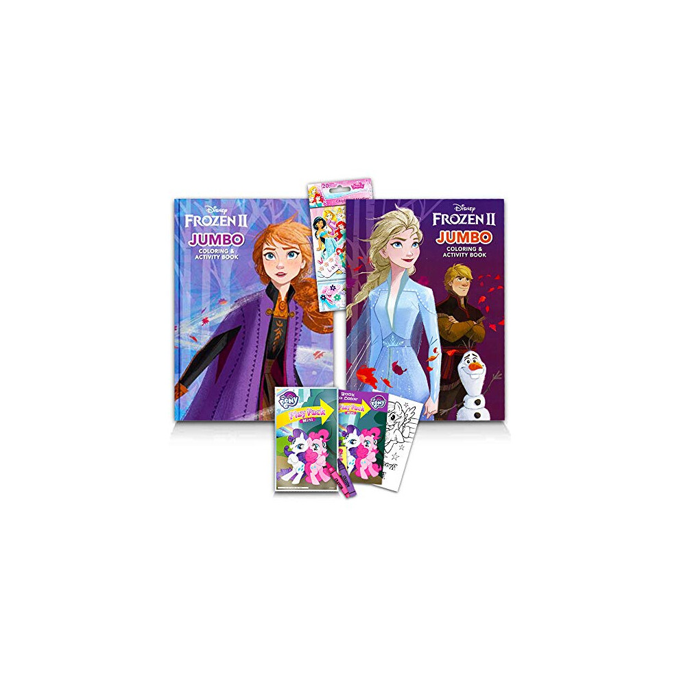 Disney Frozen 2 Coloring Book Set With Over 100 Stickers (Bundle Includes 2 Frozen Coloring Books)