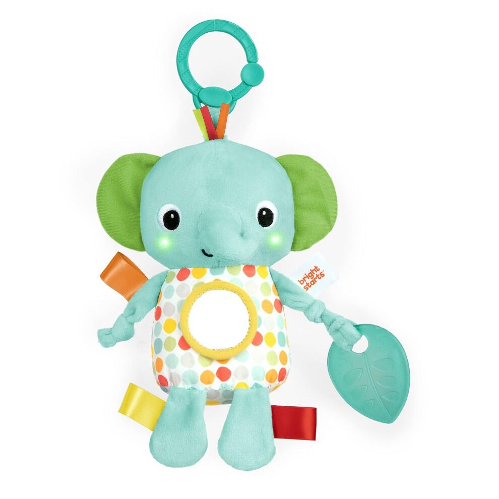 Bright Starts HugginA Lights Musical Light Up Toy for Stroller and On-The-go - Elephant - Unisex, Newborn