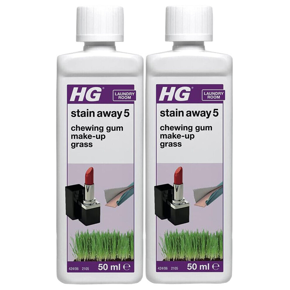 2 x HG Stain Away No. 5, Make-Up, Grass & Pollen Stain Removal - 50ml