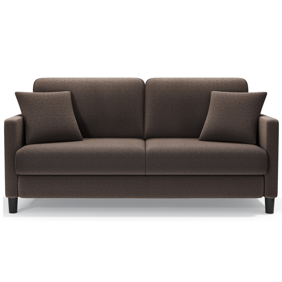 (Brown) Super Soft Teddy Velvet Sofa