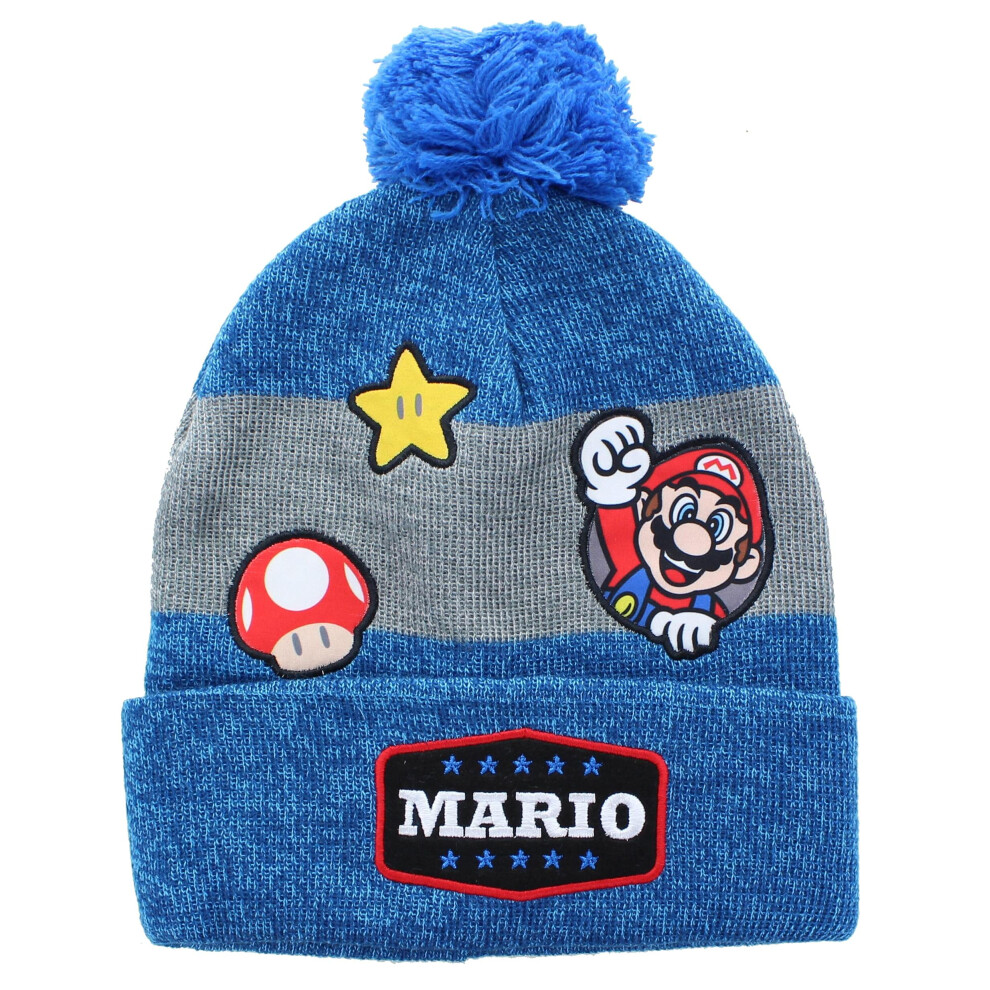 Super Mario Youth Knit Beanie with Patches