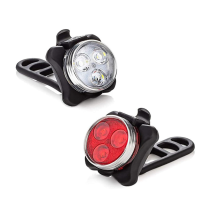 Bicycle Light Set 4 Modes USB Rechargeable Bicycle Headlight and Rear Light Waterproof Bike Light for Cycling Camping Hiking(Black)