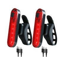 2 Pack USB Rechargeable Cycling Night Essential Reflector Seat Back Safety Lamp Waterproof Bright Warning Flash MTB Light for Men Women Kids(Black)