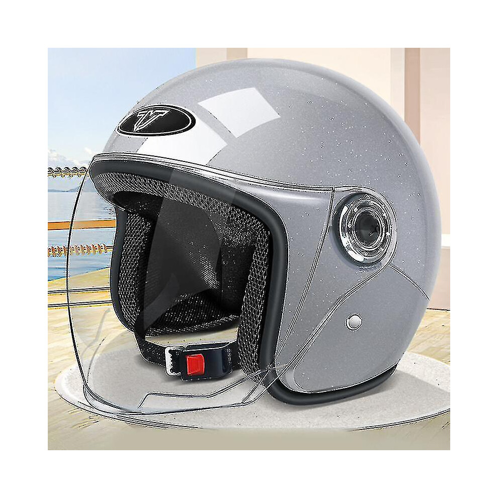 (Gray) Adults Electric Vehicle Helmet Scooter Saf Hat Bike Motorcycle Protective Cap Gray