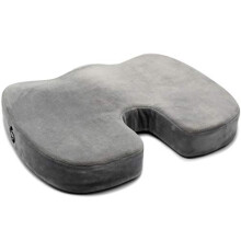 SAMSONITE, U-Shaped Orthopedic Seat Cushion, 100% Pure Memory Foam, Fits Most Seats, Perfect for Car and Office Chair, Soft Gray