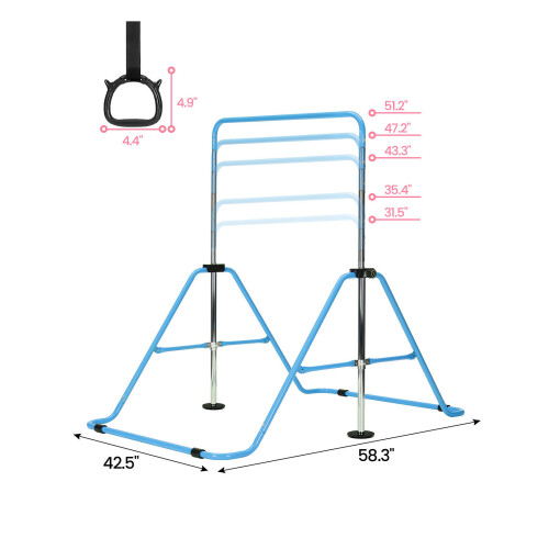 (2?Blue) Adjustable Kid Gymnastics Bar Training Bar 2