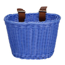(Blue) Hand-Woven Bicycle Basket Large Capacity Strong Load-bearing Handlebar Bike Front Basket Replacement