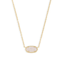 Collana con ciondolo regolabile Kendra Scott Elisa per donna, gioielli di moda, placcato oro 14k, iridescente, drusa