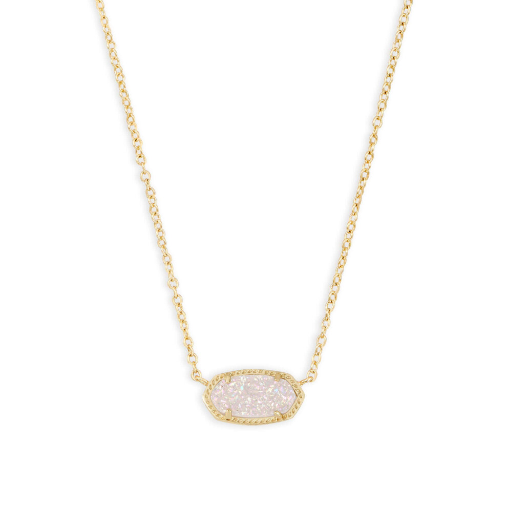 Kendra Scott Elisa Adjustable Length Pendant Necklace for Women  Fashion Jewelry  14k Gold-Plated  Iridescent Drusy