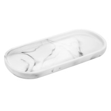 Luxspire Bathroom Vanity Tray, Toilet Tank Oval Storage Tray, Resin Handmade Bathroom Bathtub Kitchen Dresser Countertop Organizer