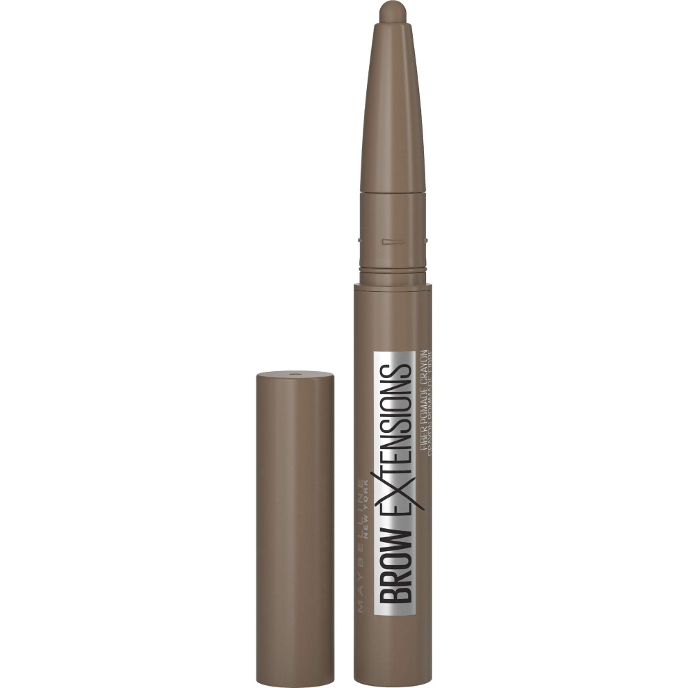 Maybelline New York Brow Extensions Fiber Pomade crayon Eyebrow Makeup, Soft Brown, 1 count