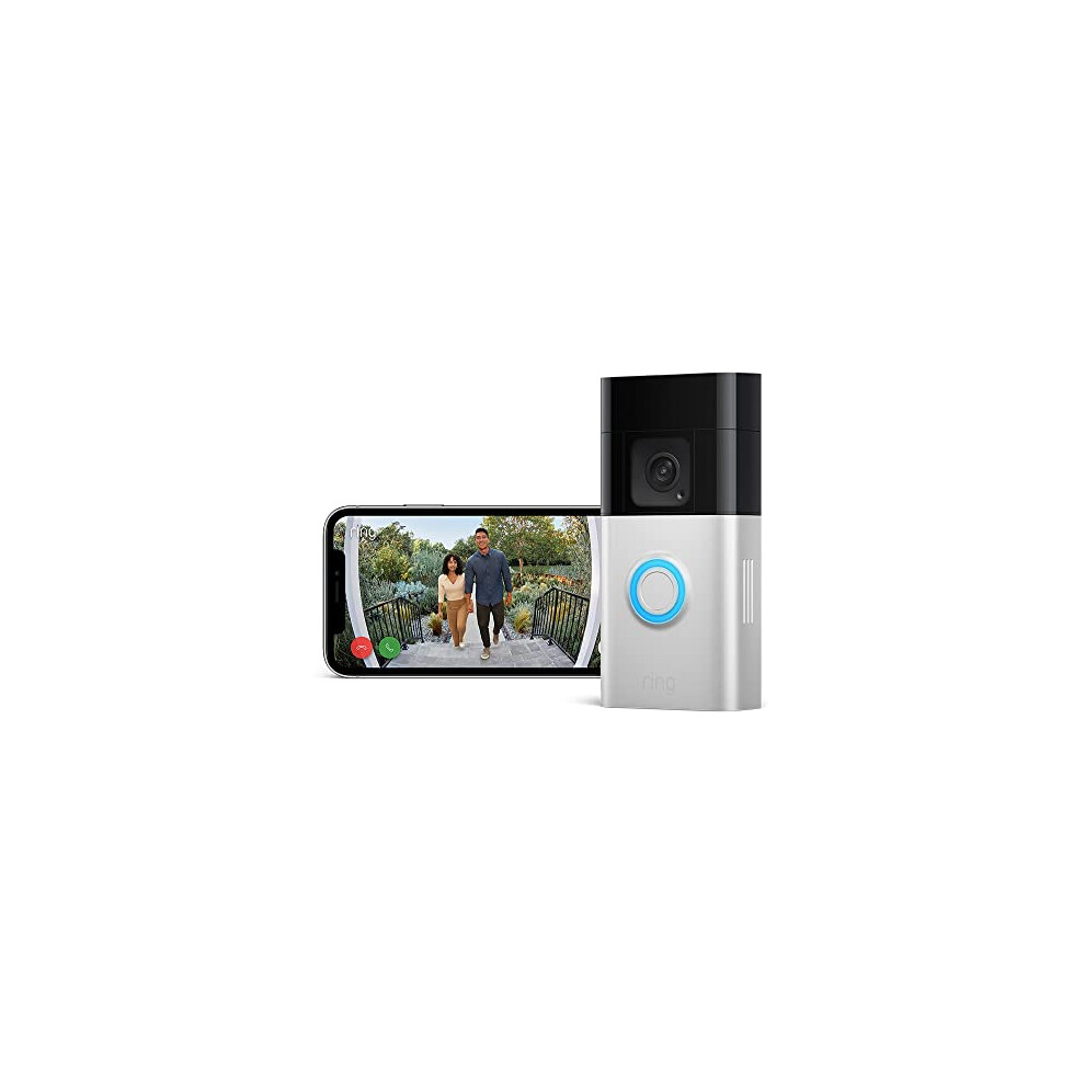 Ring Battery Video Doorbell Plus By Amazon | Wireless Video Doorbell Camera With 1536P Hd Video, Head-To-Toe View, Colour Night Vision Silver