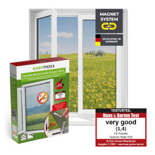 EASYmaxx fly screen for windows with Magic Click | Mosquito net can be individually cut to size for all windows up to 150x130 cm | [Black]